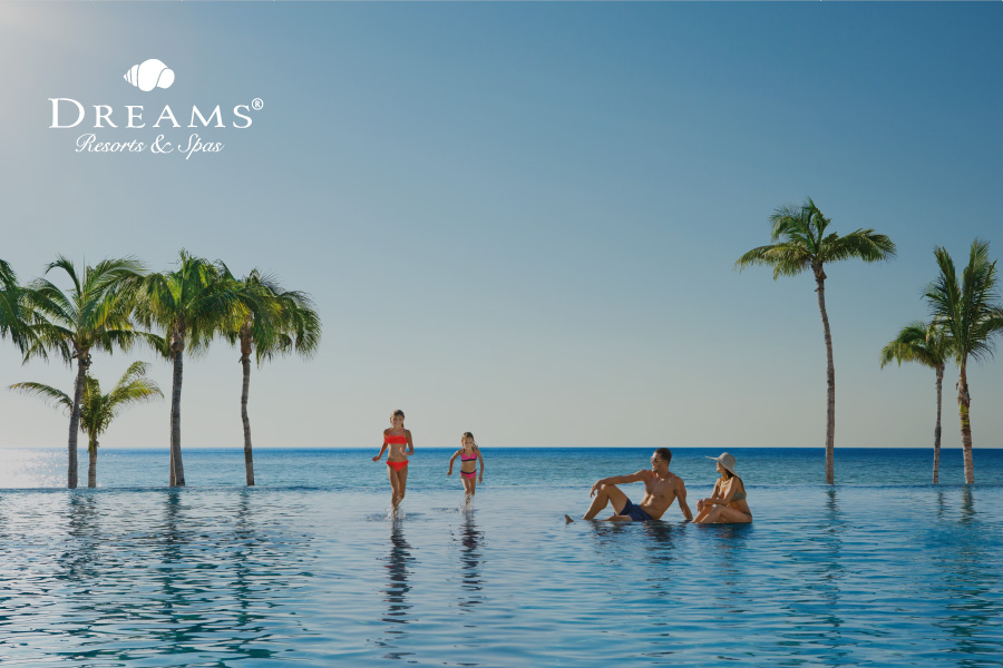 This is an image of a family at Dreams Resorts & Spas
