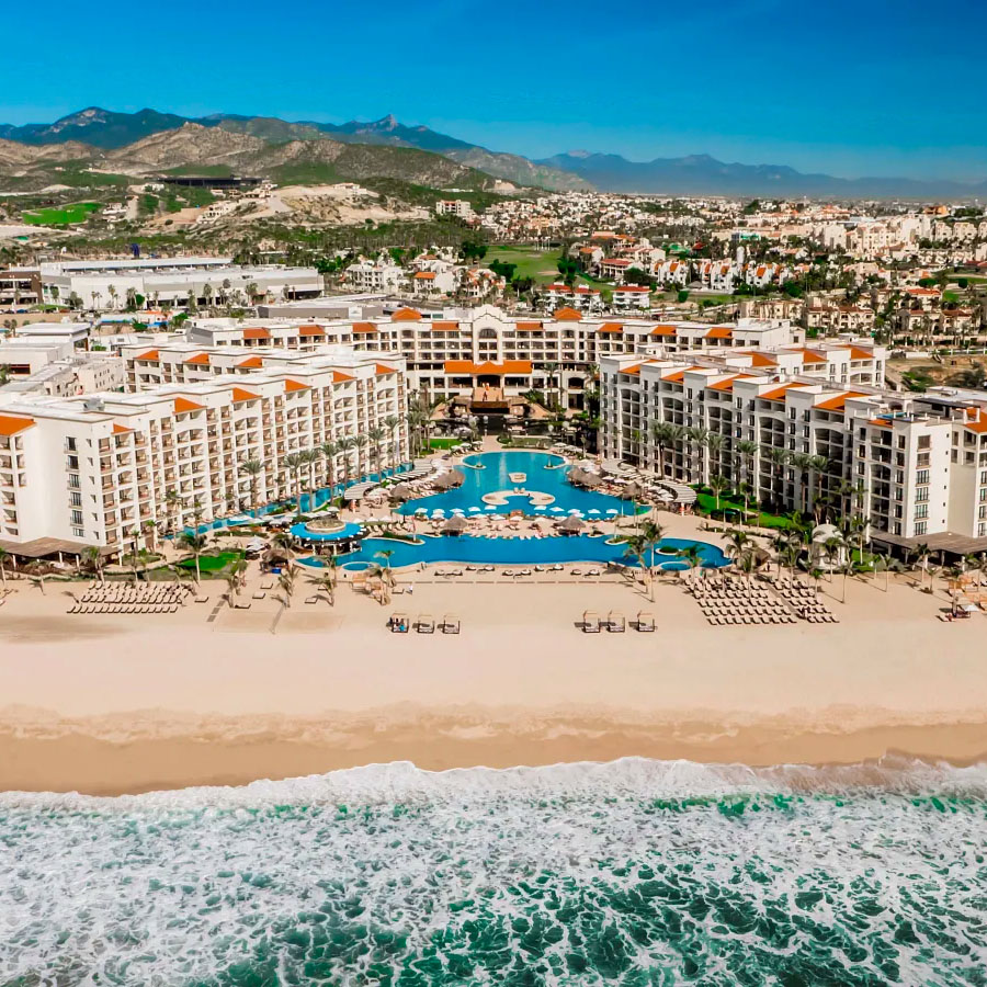 This is an aerial image of the Hyatt Ziva Los Cabos
