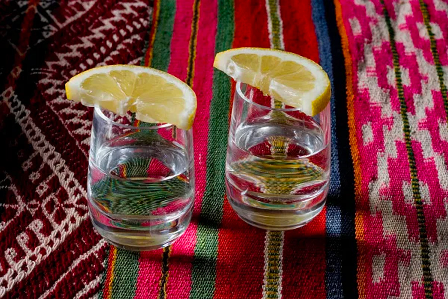 This is an image of two shots of tequila