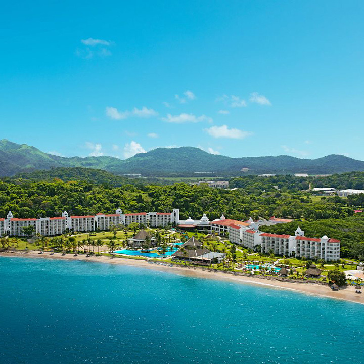 This is an image of Aerial View of Dreams Playa Bonita Panama and Beach Area