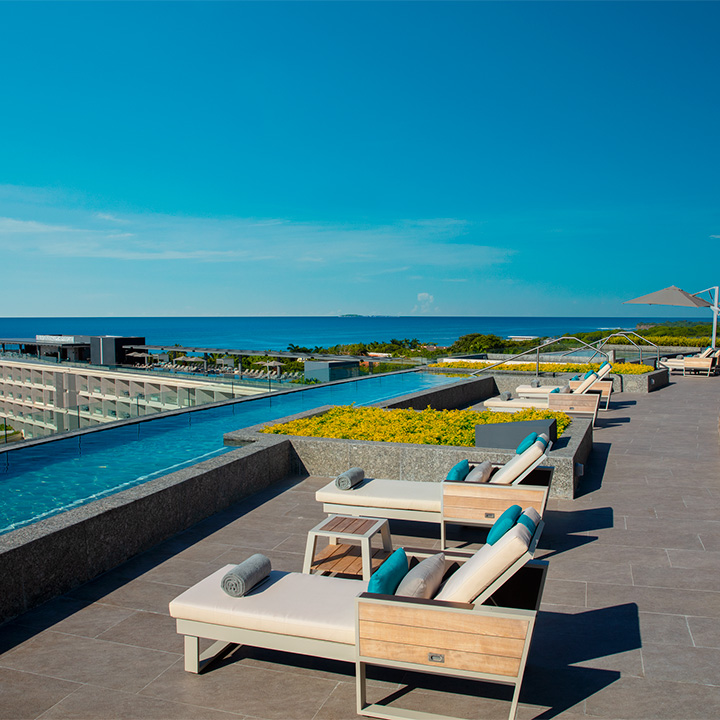 This is an image of the ocean view pool at Dreams Bahia Mita Surf and Spa Resort