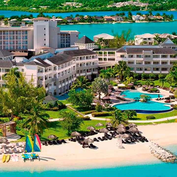 This is an aerial image of the Breathless Montego Bay Resort & Spa